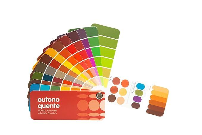 Multilingual Warm Autumn Palette Color Fan by Studio Immagine, Personalized Color Guide for Cost Saving, Smart Shopping, Outfit & Wardrobe Planning; Otono Calido/Outono Quente
