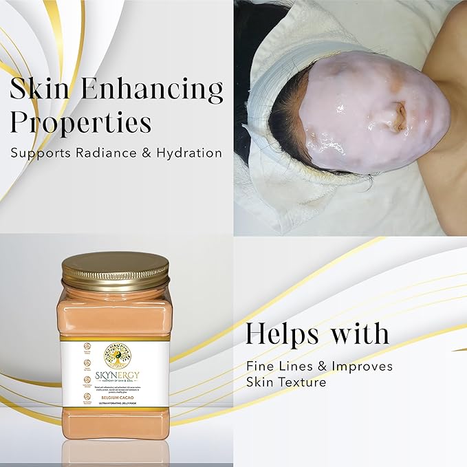 Belgium Cacao Jelly Mask - Professional Grade HydroGlo - Peel Off Face Mask for Skin Hydration, Radiance, Reduced Fine Lines & Pigmentation Vajafacial Jelly Mask | 12 Applications (30 fl oz)