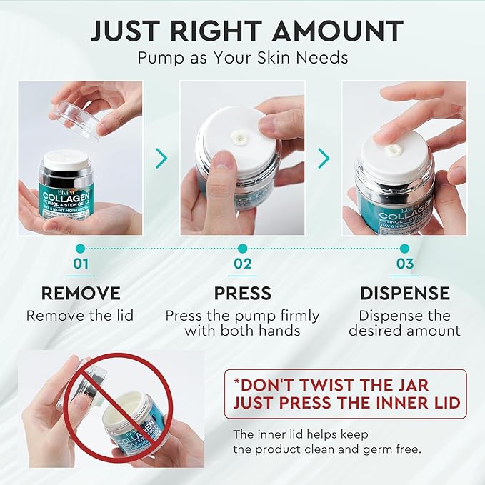 Elvira Retinol Anti Aging Face Moisturizer- Collagen Cream With Stem Cell & Hyaluronic Acid, Instant Face Lift Cream for Skin Tightening and Firming, Wrinkle Smoother for Women & Men, 1.85 Fl Oz