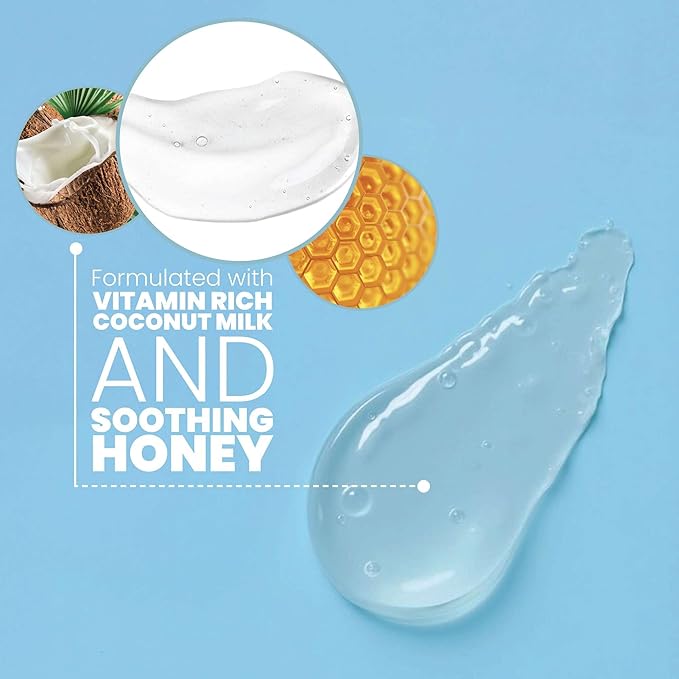 Eva Naturals Coconut & Honey Foaming Face Wash – Gentle Hydrating Facial Cleanser for Sensitive & Aging Skin – Removes Makeup, Dirt & Oil – Soothing Aloe & Royal Jelly – 6 Fl Oz