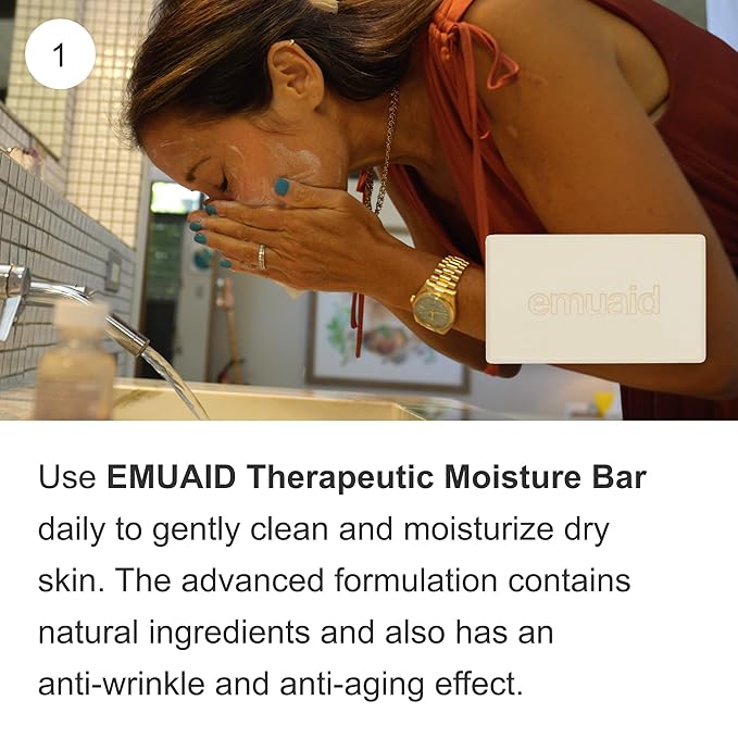 EMUAID Acne Erasing Trio - Therapeutic Moisture Bar, Overnight Acne Solution, EMUAIDMAX First Aid Ointment - Skincare Set Targets Cystic Acne, Clears Blackheads, Helps Improve Acne Scars & Blemishes