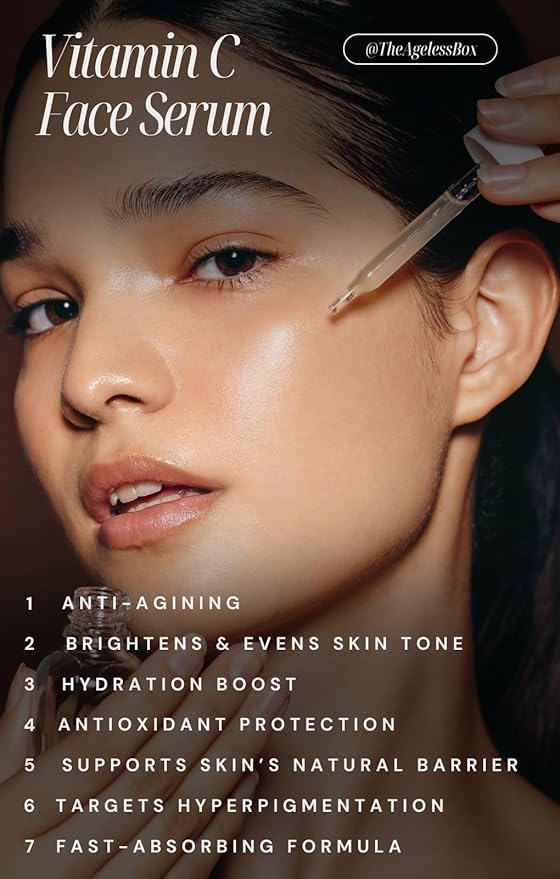 Ayurvedic Vitamin C Face Serum – Anti-Aging, Brightening & Hydrating – Face Serum with Kakadu Plum, Niacinamide & Hyaluronic Acid for Glowing, Radiant Skin – Vegan & Cruelty-Free – 30ml