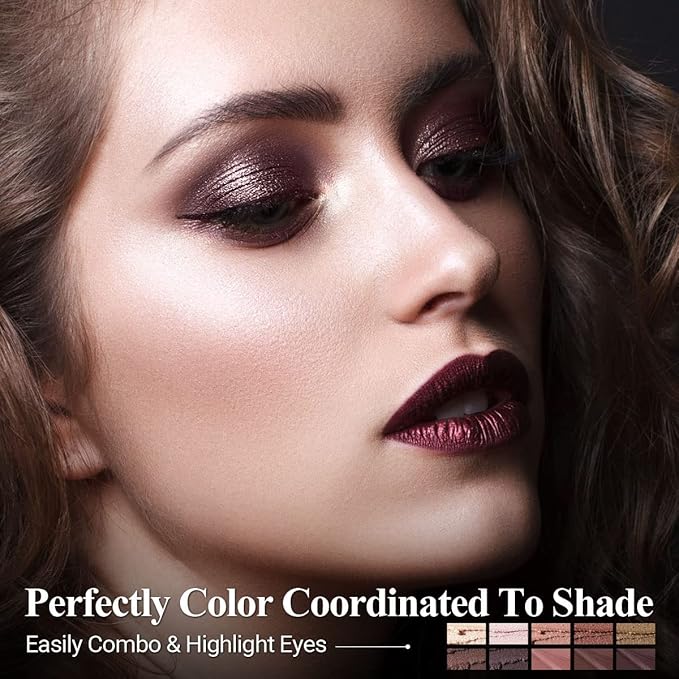 10PCS Eyeshadow Stick,Shimmer And Matte Neutral Brown Eye Shadow Sticks Pencil Crayon, Eye Brightener Stick With Crease-proof Formula,Waterproof & Long Lasting