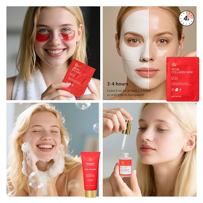 Christmas Gifts for Women, 33 Pcs Rose Facial Skin Care Set, Bath & Body Spa Set, Hydrogel Mask, Makeup Bag, Face Serum, Necklace, Parfume, Bath Bomb, Mother Day, Valentine's, Birthday,Baby Shower