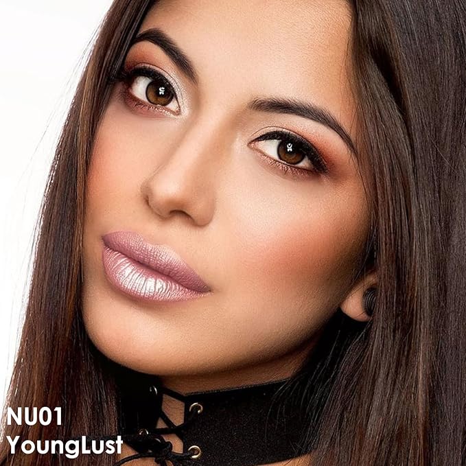 FOCALLURE Metallic Liquid Lipstick,Non Stick Cup Lip Gloss,High Impact Lip Color with Transfer-proof Wear,Long Lasting & Waterproof Lipstick Makeup for Women,YoungLust