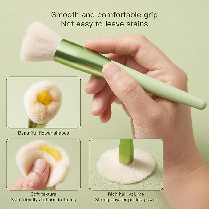 Cute Makeup Brushes for Girls, 14pcs Eye Detail Brush Set Premium Synthetic Super Soft Foundation Face Eyeshadow Lip Fan Brush Set for Teens Girls Women