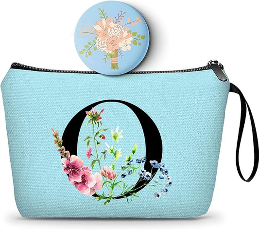 Happy Birthday Friendship Bridesmaid Team Gifts for Employees Women Mom Girl Daughter Teenage Personalized Make up Cosmetic Bag Travel with Mirror Mothers Day Christmas Graduation O