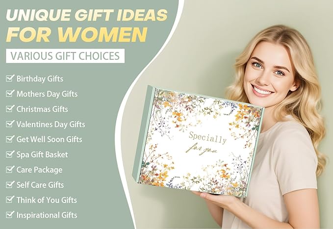 Self Care Gifts for Women Spa Gift Basket Birthday Gifts for Women , Get Well Soon Sympathy Gift Baskets Thinking of You Care Package , Relaxation Stress Relief Wellness Gifts for Mom Grandma Friends