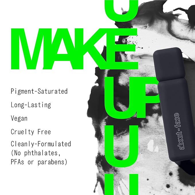 about-face Matte Fluid Eye Paint Art of Darkness – High-Pigment Liquid Eyeshadow, Long-Lasting, No-Budge Matte Finish, Vegan & Cruelty-Free (Matte Black)