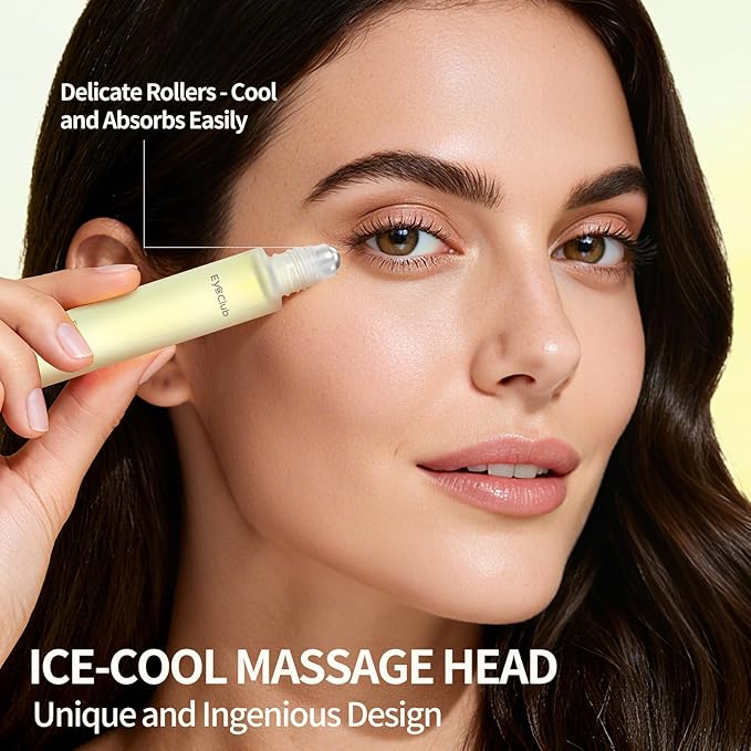 Retinol Under Eye Brightener Roller - Jojoba Oil Eye Serum with Roller Massage - Anti-Aging eye Treatment for Help Skin Barrier Repair, Reduce Fine Lines