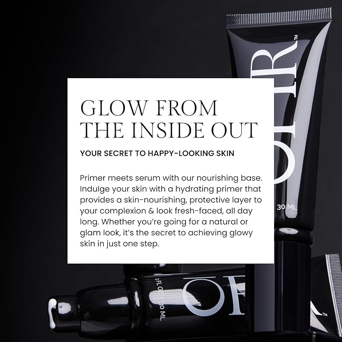 OFIR Skin Prep Dewy Primer Serum | Hybrid Makeup Skincare for Radiant Skin Prep | Wrinkle Reducing Hydrating Face Primer | Vegan, Cruelty-Free, Talc-Free Formula | Glow Finish | 1 FL OZ Tube