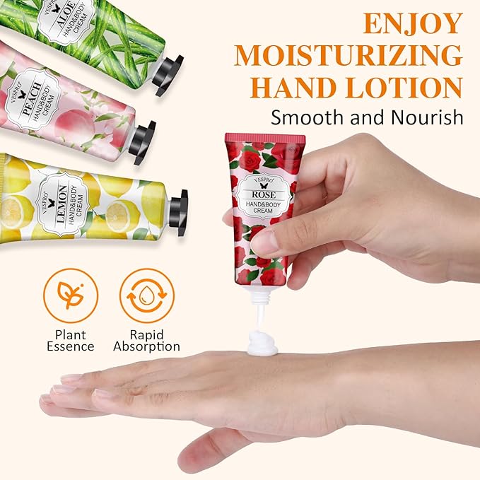 126 Pack Hand Cream Set for Women, Bulk Hand Lotion Travel Size for Dry Cracked Hands, Mini Hand Lotion for Bridal Shower Favors, Thank You Gifts, Employee Appreciation Gifts and Birthday Gifts