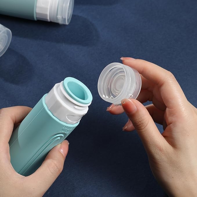 Travel Bottles for Toiletries, 5 Pack TSA Approved Travel Size Containers, 3oz Leak Proof Refillable Travel Accessories for Shampoo Conditioner, BPA Free Travel Bottles with Toiletry Bag