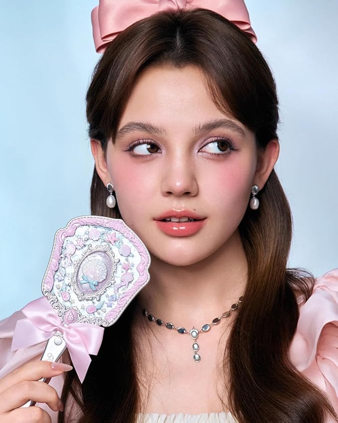 Flower Knows Shell’s Jewel 13-Piece Makeup Gift Box Set,Lip Gloss×2+Blush×1+ Eyeshadow Palette×1+Highlighter×3+Hand Mirror×1+Hair Clip×1+Mini Powder Puff×1+Blush Brush×1+Eyeshadow Brush×1+Gift Box×1