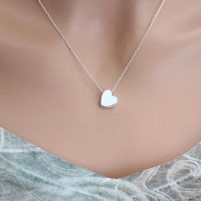 Dainty Gold Heart Necklace for Women - 14K Gold/Silver Plated Cute Heart Handmade Disc Circle Bee Choker Adjustable Necklace for Women Trendy Jewelry