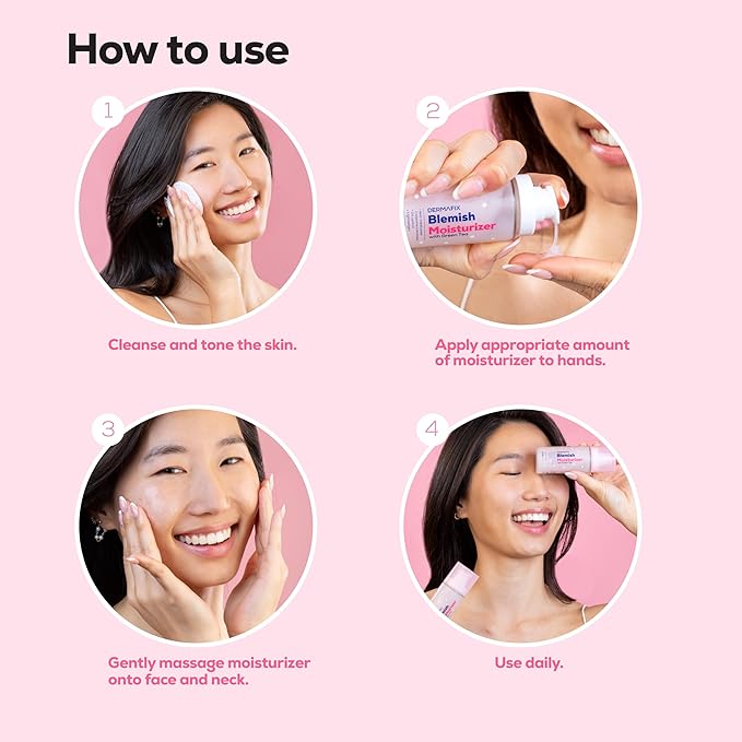 Hanhoo Dermafix Blemish Moisturizer, 2.02 Fl. Oz., with Calamine, Green Tea, and Aloe, Lightweight Daily Facial Moisturizer, for Oily, Acne-Prone Skin, Moisturizer for Acne Regimen, Korean Skincare