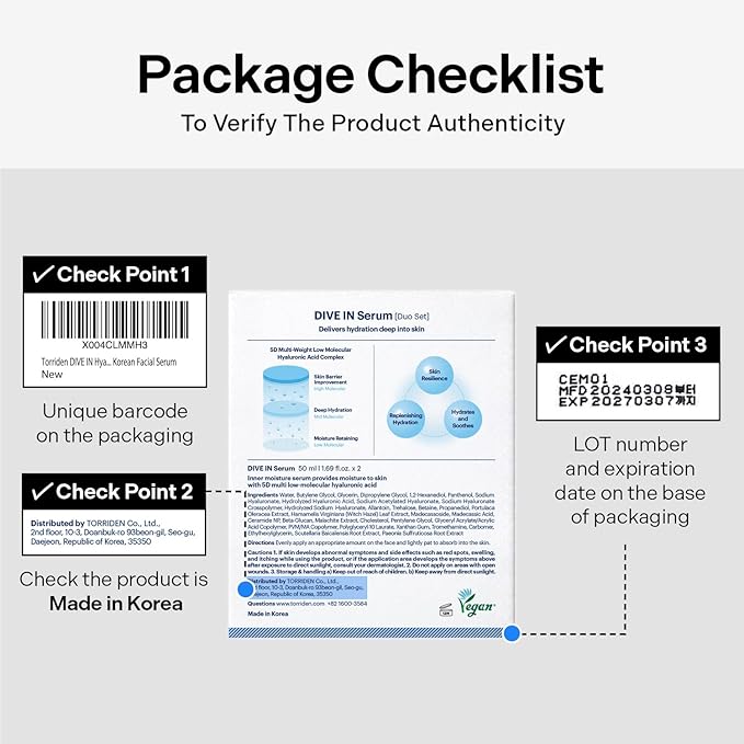 Torriden DIVE IN Hyaluronic Acid Serum 50ml(1.69 fl.oz.) * 2 (Pack of 2) | Deep Hydration to Get Glow Skin | Hyaluronic Acid, Panthenol, Allantoin | Korean Facial Serum