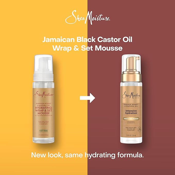 SheaMoisture Manuka Honey & Mafura Oil Wrap & Set Mousse Hydrating Made For Hold, Body, & Shine 7.5oz