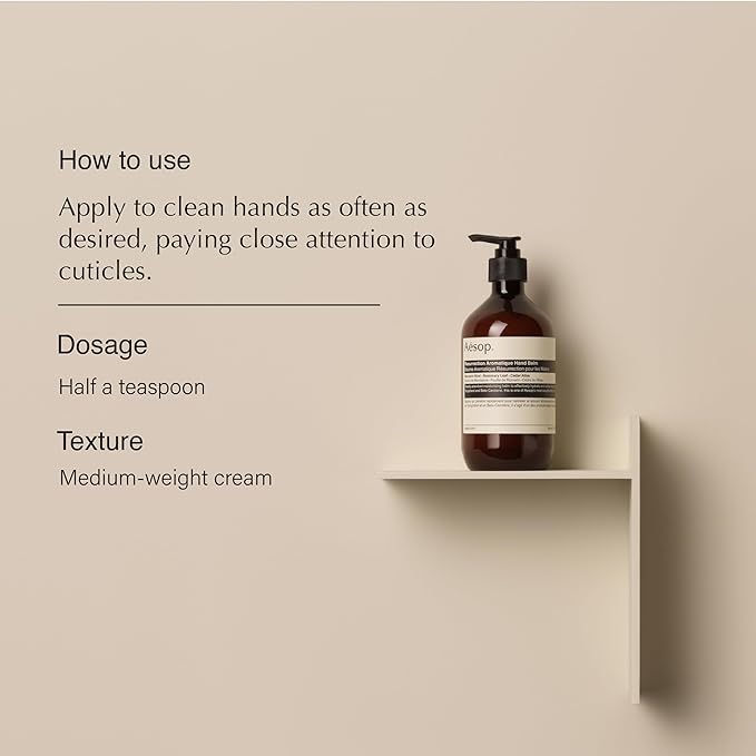 Aesop Resurrection Aromatique Hand Balm | Rich, Moisturizing Balm for Hands and Cuticles | Fragrant Botanicals and Skin-Softening Emollients | Vegan and Cruelty-Free | 16.9 oz (Pack of 2)