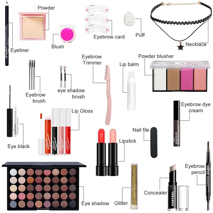 Makeup Advent Calendar 2025, 24 Days Christmas Gifts forTeenage Girls Women All in One Makeup Kit Surprise Gift Christmas Countdown Calendar Gifts with Eyeshadow Palette Lipstick Foundation Eyebrow