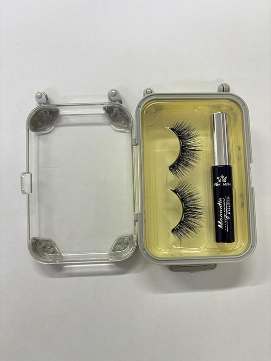 Magnetic Eyelashes Natural Look, 3D Premium Faux Mink Magnetic Lashes，Reusable with Easy to Wear and Remove,Long Lasting (DLV3)