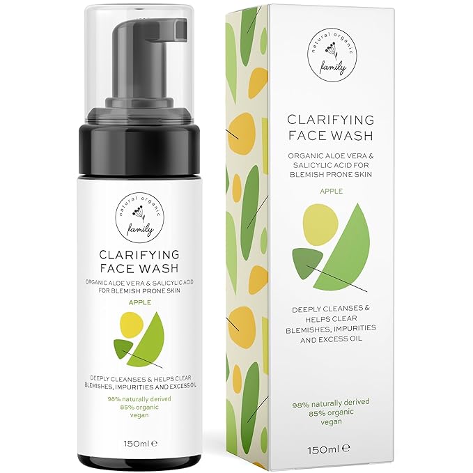 Clarifying Face Wash with Salicylic Acid - Facial Cleanser for Oily, Normal, and Combination Skin - Exfoliating, Pore Minimizing Formula for Teens