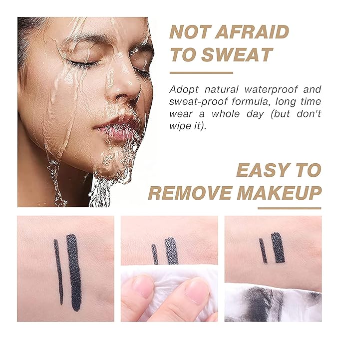 Miss Rose M Gel Eyeliner, Black Eyeliner Pencils, delineador de ojos contra el agua, Easy to Use, Eye Makeup for Women (Premium Black)