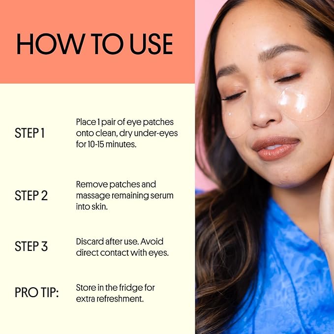 Winky Lux Wakey Wakey Hydrogel Eye Patches – Cooling Under Eye Patches for Puffiness, Dark Circles & Bags, Infused with Caffeine, Vitamin C & Hyaluronic Acid