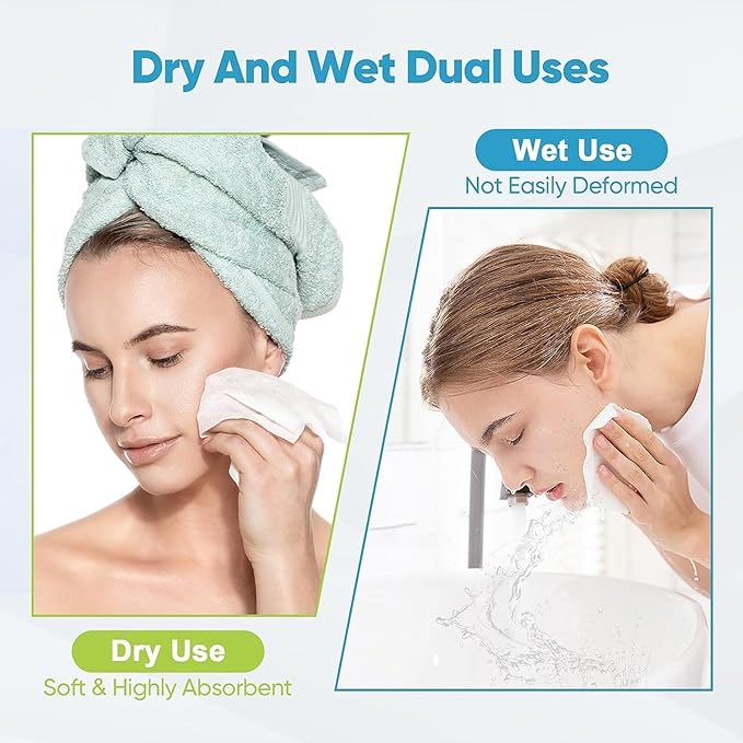 AIDEA Face Towels Disposable-200Ct (4 Box), Clean Facial Towels, Facial Cleansing Wipes for Sensitive Skin, Face Towelettes for Makeup Removing, Nursing, Travel, Dry Wipes