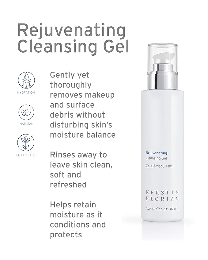 Kerstin Florian Rejuvenating Cleansing Gel | Gentle Face Wash and Makeup Remover for All Skin Types (6.8 fl oz)