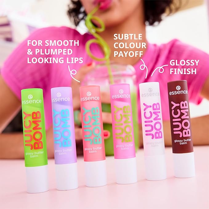 essence Juicy Butter Balm Holiday Gift Set | 5 Vegan & Cruelty-Free Lip Balms | Stocking Stuffer for Beauty Lovers