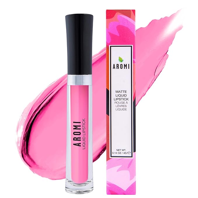Aromi Matte Liquid Lipstick | Long-lasting, Smear and Smudge Proof, Waterproof, Paraben, Phthalate, & Gluten Free, Light Pink with Warm Undertones (Cherry Blossom)