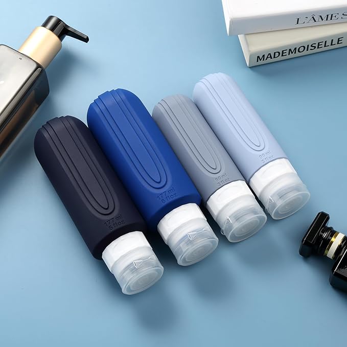 16 Pack Travel Bottles for Toiletries, Oversize 6oz Silicone Travel Containers jar for Toiletries, Leak Proof Refillable Liquid Shampoo And Conditioner Travel Essentials toiletry Bottles