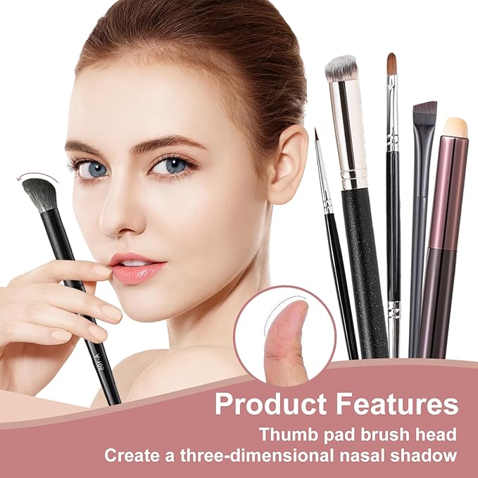 6Pcs Contouring Makeup Tool Set, double head concealer brush, Novel Appearance Design Suitable for Liquid Foundation BB Cream Concealer.