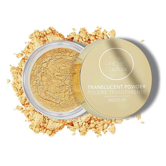 Rachel Couture Translucent Finishing Powder with Shine-Free Matte Finish | Vegan & Cruelty-Free Setting Powder | Arnica Extract Infusion - 0.28 Oz - Medium