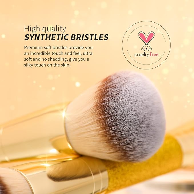 DUcare Powder Concealer Brush Foundation Makeup Brushes Double Ended Perfect for Rounded Taperd Liquid, Cream, Powder,Blending, Buffing