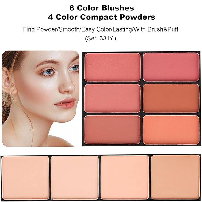M 58 Color Professional Makeup Kit, makeup pallet,All In One Makeup Set for Women Girls Beginner,Include Eyeshadow Facial Blusher Eyebrow Powder Face Concealer Powder Eyeliner Pencil and a Mirror(331Y)