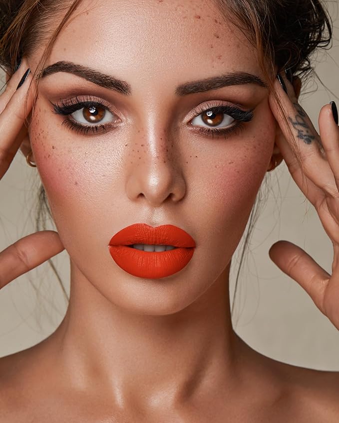 MAKI YIKA Orange Lipstick for Women Color Stay Long Lasting Lipsticks, No Smudge Matte Liquid Lipstick Transferproof Cruelty-Free Lip Color, Orange