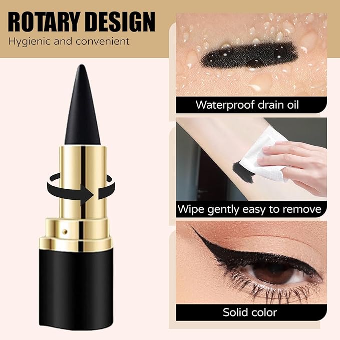 Go Ho Black and Brown Gel Eyeliner Stick, Soft and Smooth Black Eyeliner Makeup for Women, Easy Apply and Remove