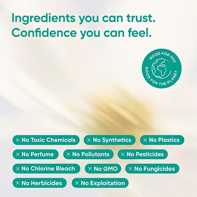 Oi | Organic Initiative - Ultra-Thin Pads with Wings | Super | 100% Certified Organic Cotton, Unscented | Leak Free, Biodegradable | Non-GMO, Toxin Free | 20 Pads