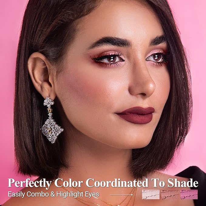 6PCS Eyeshadow and Eyeliner Pen,Matte And Shimmer Cream Eyeshadow Pencil Crayon,Champagne Rose Pink Eye Brightener Stick,Waterproof Long Lasting Highlighter Makeup Stick