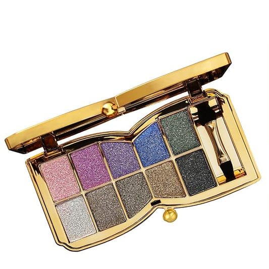 Gold Eye Shadow Eyeshadow Palette Shimmer - 10 Colors Sparkly Eyeshadow Glitter Highly Pigmented Long Lasting Waterproof Sweatproof Professional Nudes Warm Natural Neutral Smoky Cosmetic Eye (# 01)