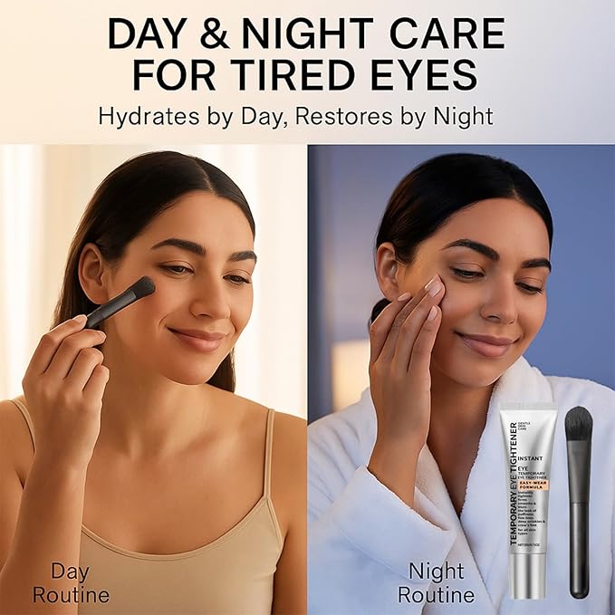 Perfection Eye Tightener Cream 2PCS with 2 Brushes – Instant Firming Lotion for Puffiness, Fine Lines & Wrinkles, Lightweight Easy-Wear Formula, Gentle Skin Care for All Skin Types