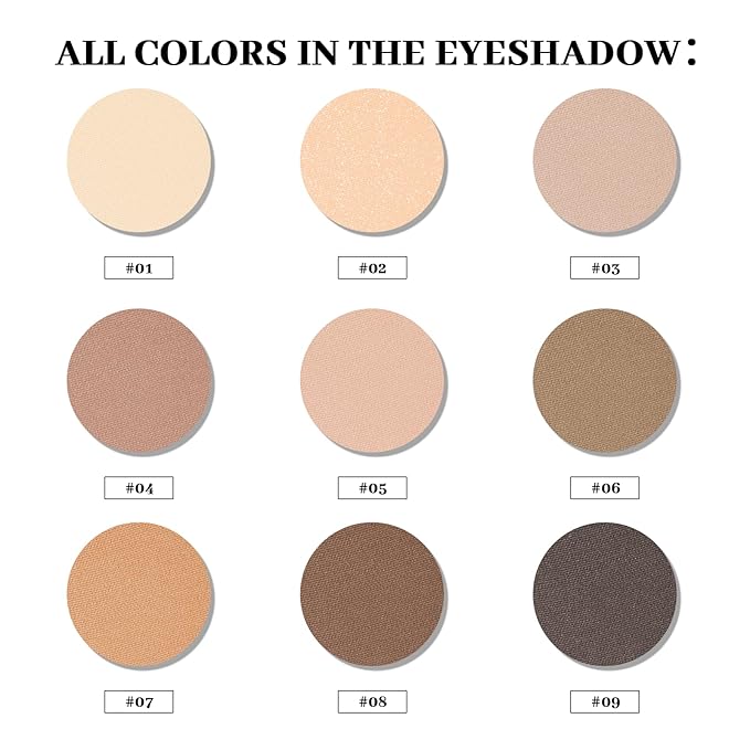 Neutral Eyeshadow palette, Nude eyeshadow palette, matte eye shadow makeup palette with Mirror, Long-lasting Wear, Vegan, Cruelty-free - 0.5oz (Nude Matte)
