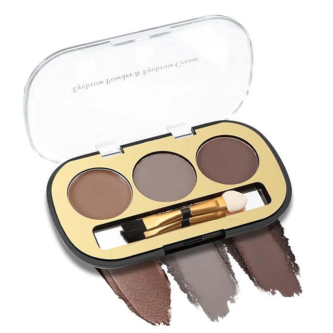 Boobeen 3 Color Eyebrow Powder Palette, Waterproof Eyebrow Gel Makeup, Brow Definer to Shape Perfect Brow，Professional Brow Filler Powder with Brush