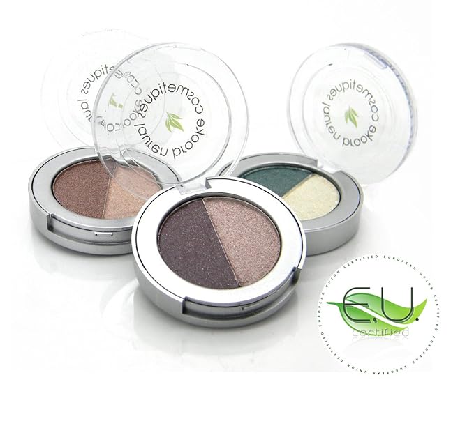 Lauren Brooke Cosmetiques Pressed Eyeshadow Duo, Natural, Organic Makeup (Chestnut/Vanilla Creme)