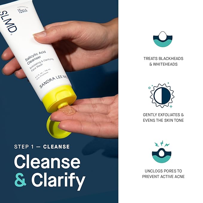 SLMD Skincare Set by Dr. Pimple Popper - 30-Day Skincare System, 4pc Kit, 3 Steps, 2x per Day Full Skin Care Set for Clearer, More Radiant Complexion, Travel Skin Care Set for Women and Men