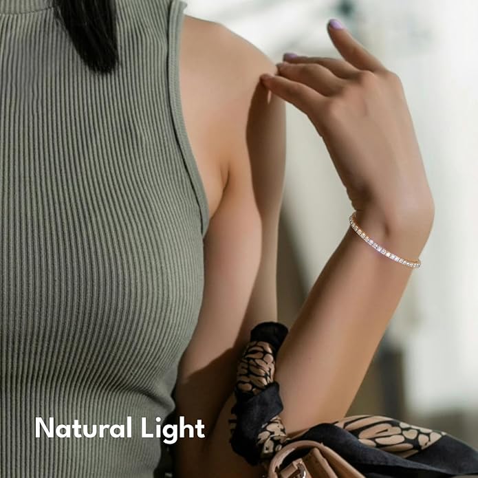 KRKC&CO Lab-Grown Moissanite Tennis Bracelet Women, Luxury Anniversary Wedding Bridal Gift for Wife, 2.2-13.8 ct.tw, D Color VVS1, 925 Sterling Silver 14K Golden Plated, Hypoallergenic, Everyday Jewelry