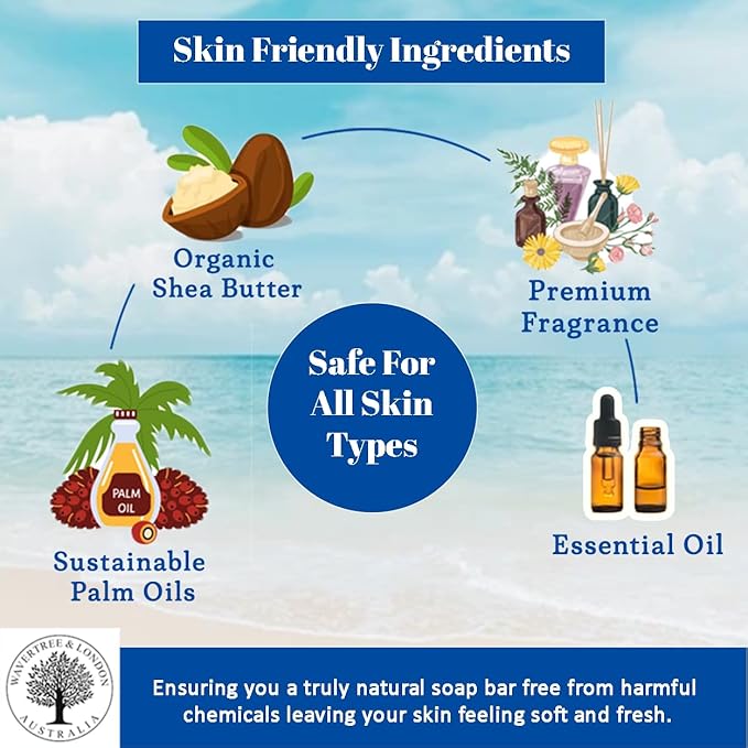 Wavertree & London Prosecco Scented Natural Soap (2 Bars), 7oz Moisturizing French Triple Milled Soap Bars enriched with shea butter - Pure Plant Based Bath & Body Bars for All Skin Types