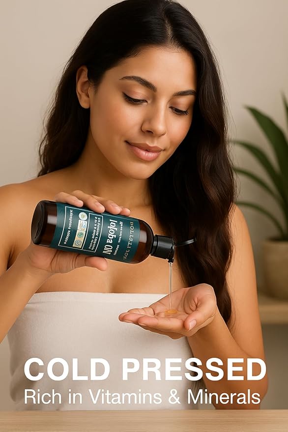 Organic Jojoba Oil for Skin, Hair & Face (8oz) | 100% Pure, Natural Cold Pressed